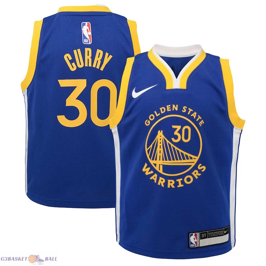 Toddler Golden State Warriors Stephen Curry Royal Swingman Player Jersey - Icon Edition