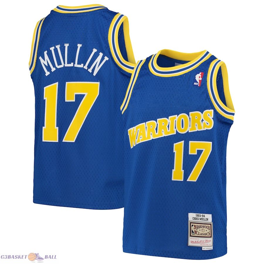 Youth Golden State Warriors Chris Mullin Mitchell & Ness Royal 1993/94 Hardwood Classics Swingman Jersey