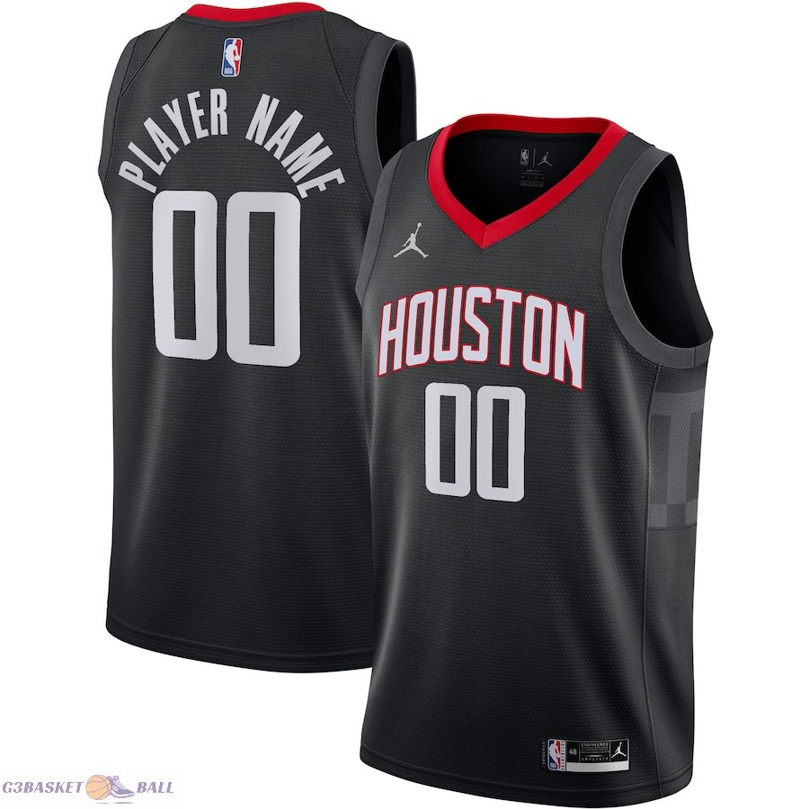 Men's Houston Rockets Jordan Brand Black Swingman Custom Jersey - Statement Edition