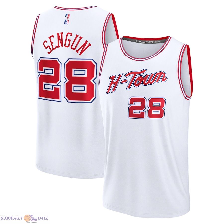 Men's Houston Rockets Alperen Sengun Fanatics White Fast Break Jersey - City Edition