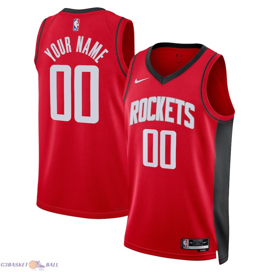 Unisex Houston Rockets Red Swingman Custom Jersey - Icon Edition