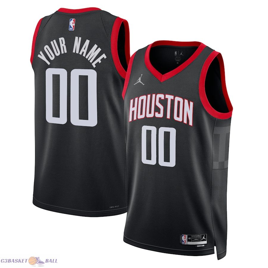 Unisex Houston Rockets Jordan Brand Black 2022/23 Swingman Custom Jersey - Statement Edition