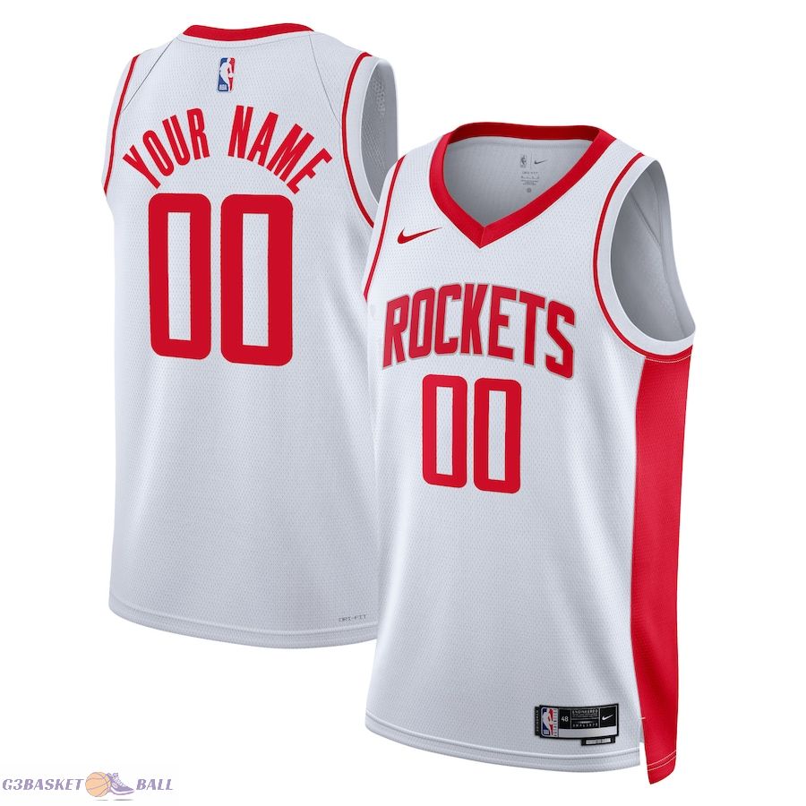 Unisex Houston Rockets White Swingman Custom Jersey - Association Edition