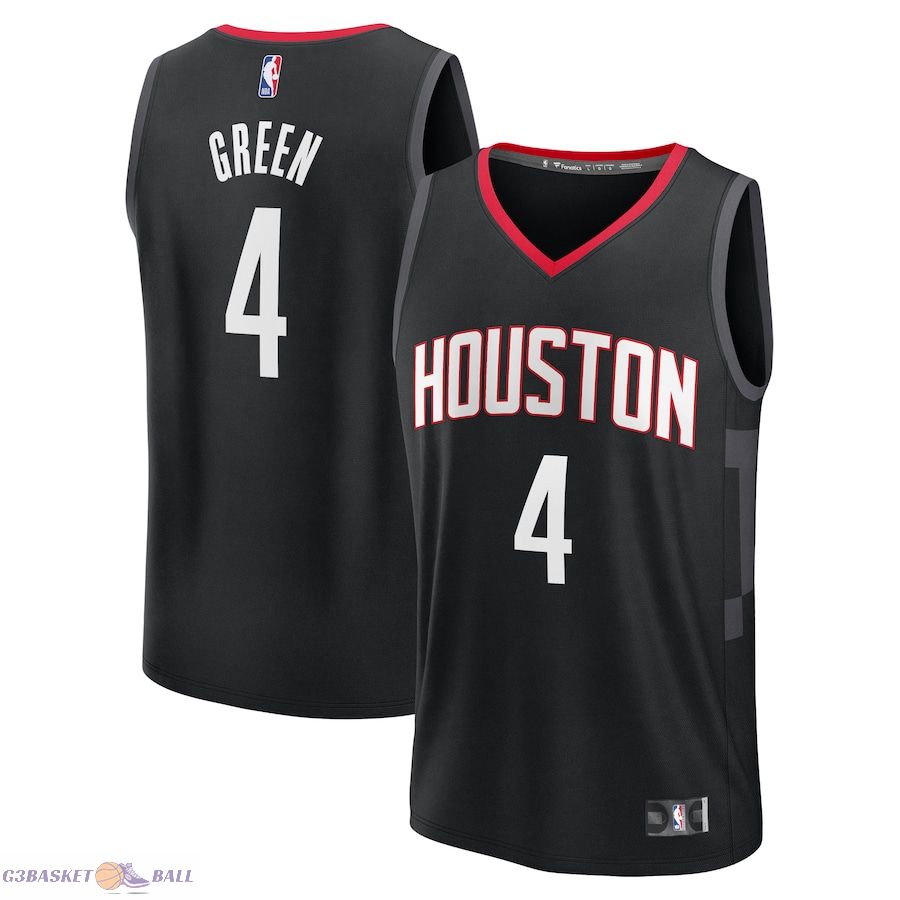 Men's Houston Rockets Jalen Green Fanatics Black Fast Break Replica Player Jersey - Statement Edition