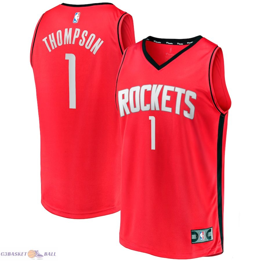 Men's Houston Rockets Amen Thompson Fanatics Red Fast Break Replica Jersey - Icon Edition