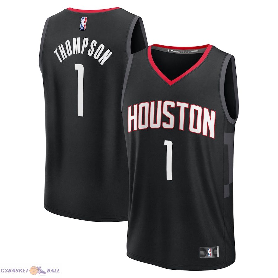 Men's Houston Rockets Amen Thompson Fanatics Black Fast Break Replica Player Jersey - Statement Edition