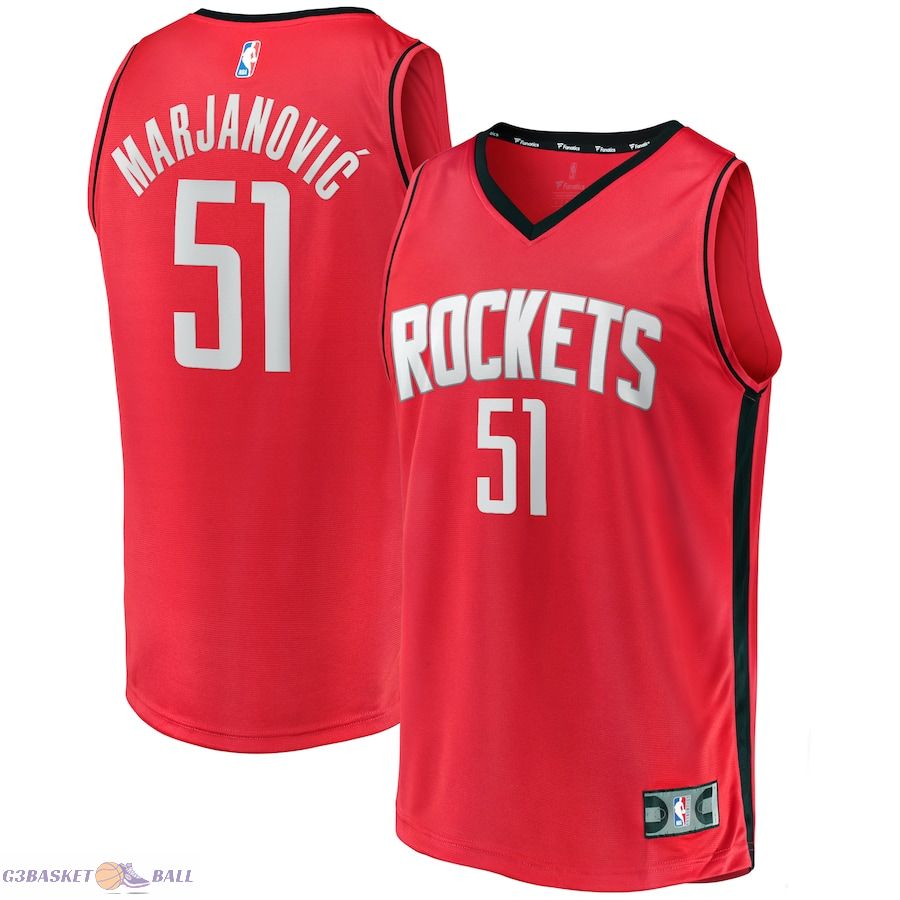 Men's Houston Rockets Boban Marjanovic Fanatics Red Fast Break Player Jersey - Icon Edition