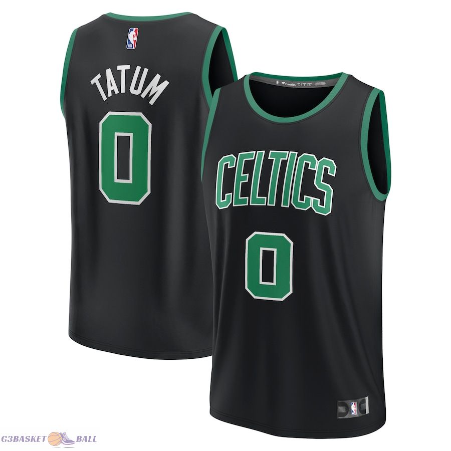 Youth Boston Celtics Jayson Tatum Fanatics Black Fast Break Player Jersey - Statement Edition