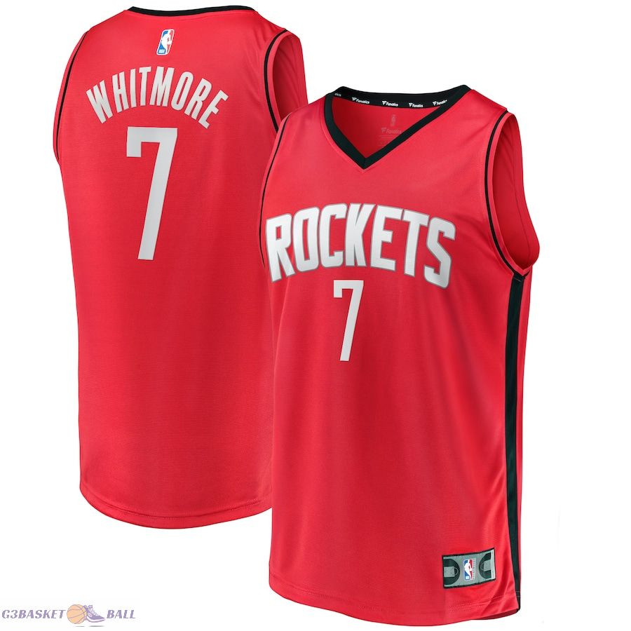 Men's Houston Rockets Cam Whitmore Fanatics Red Fast Break Replica Player Jersey - Icon Edition