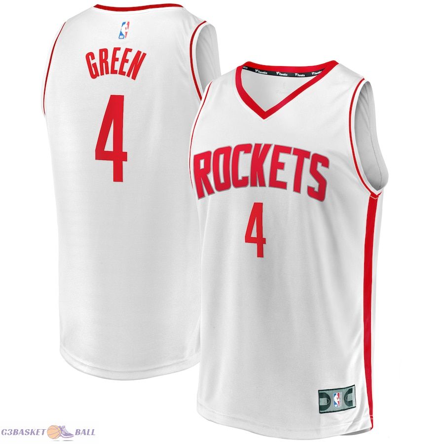 Men's Houston Rockets Jalen Green Fanatics White Fast Break Replica Player Jersey - Association Edition