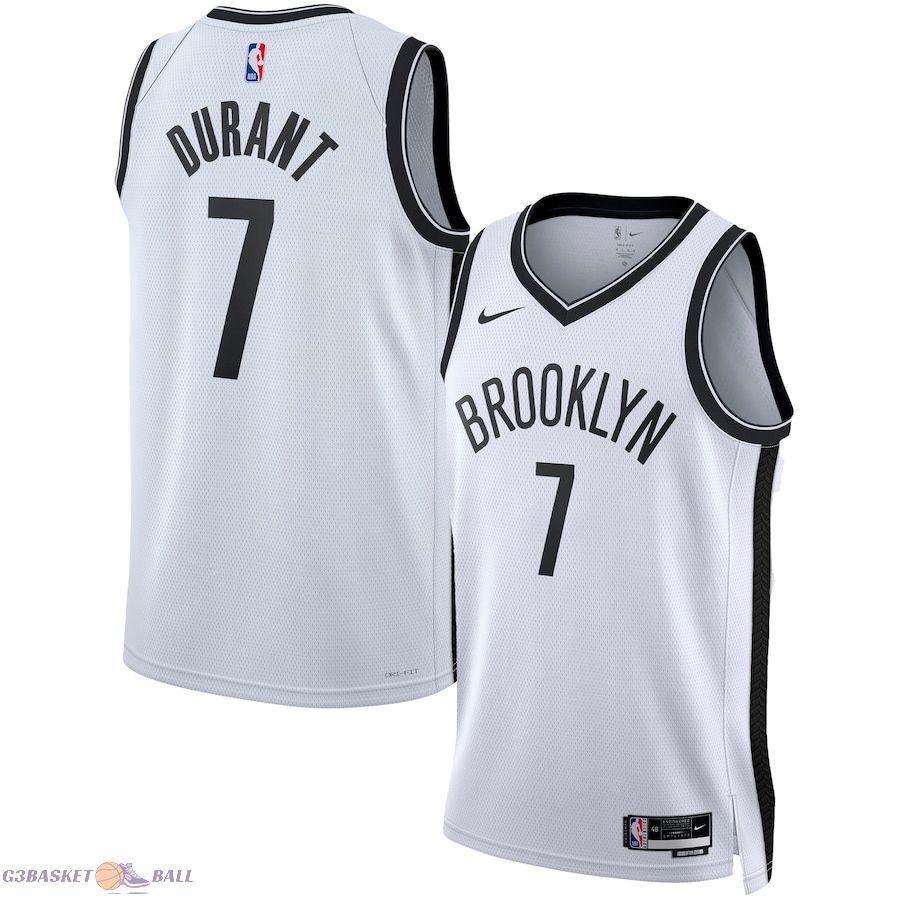 Unisex Brooklyn Nets Kevin Durant White Swingman Jersey - Association Edition