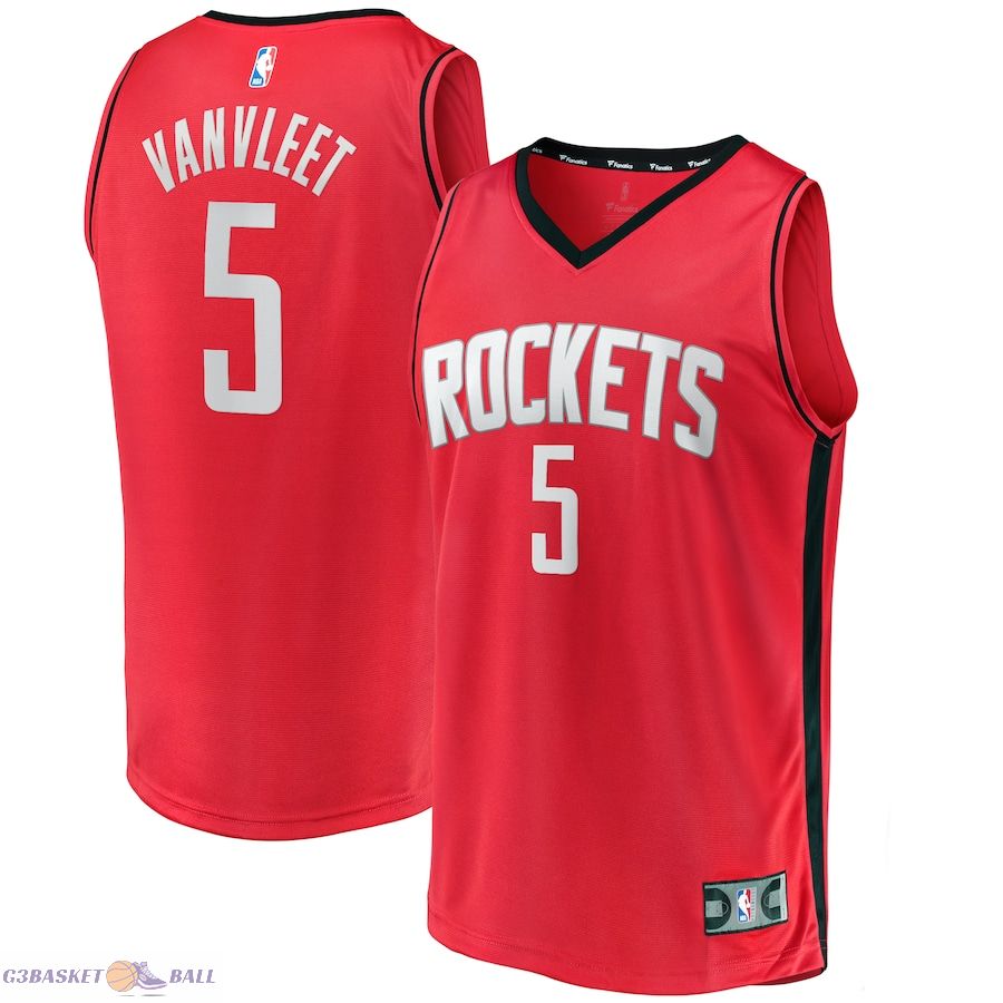 Men's Houston Rockets Fred VanVleet Fanatics Red Fast Break Replica Player Jersey - Icon Edition