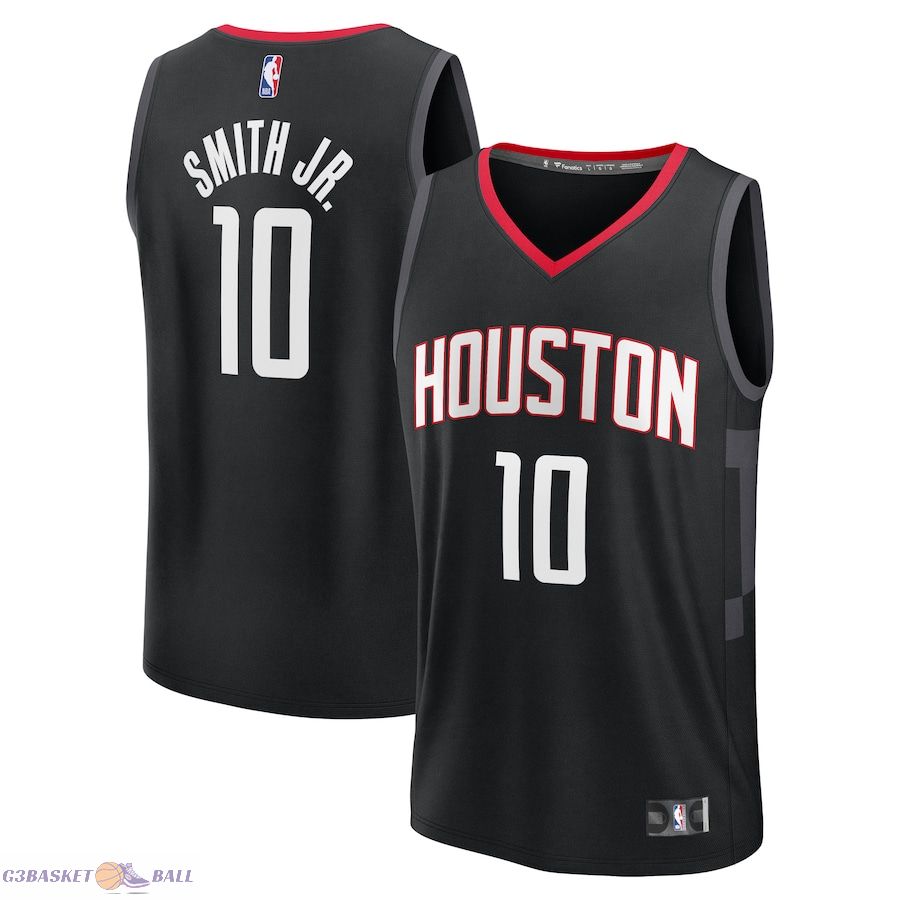 Men's Houston Rockets Jabari Smith Jr. Fanatics Black Fast Break Replica Player Jersey - Statement Edition