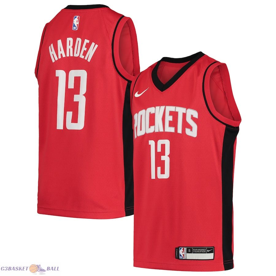 Youth Houston Rockets James Harden Red Team Swingman Jersey - Icon Edition