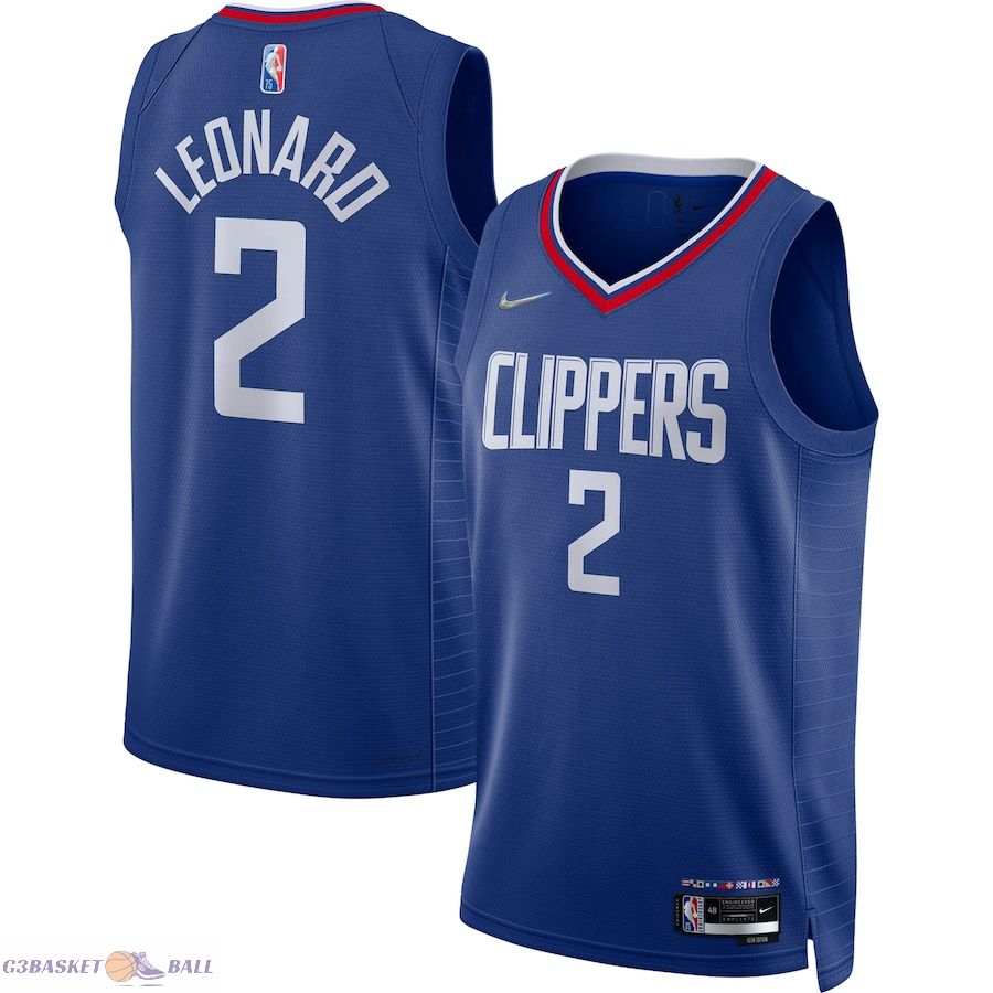 Men's LA Clippers Kawhi Leonard Royal 2021/22 Diamond Swingman Jersey - Icon Edition