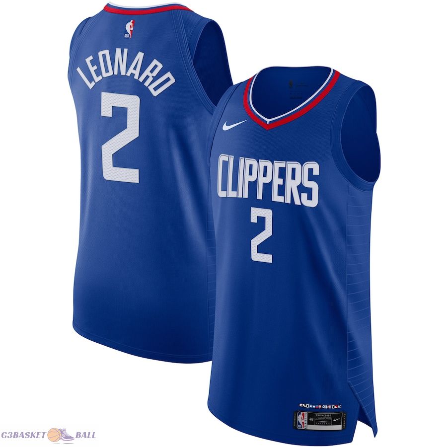 Men's LA Clippers Kawhi Leonard Royal Authentic Jersey - Icon Edition