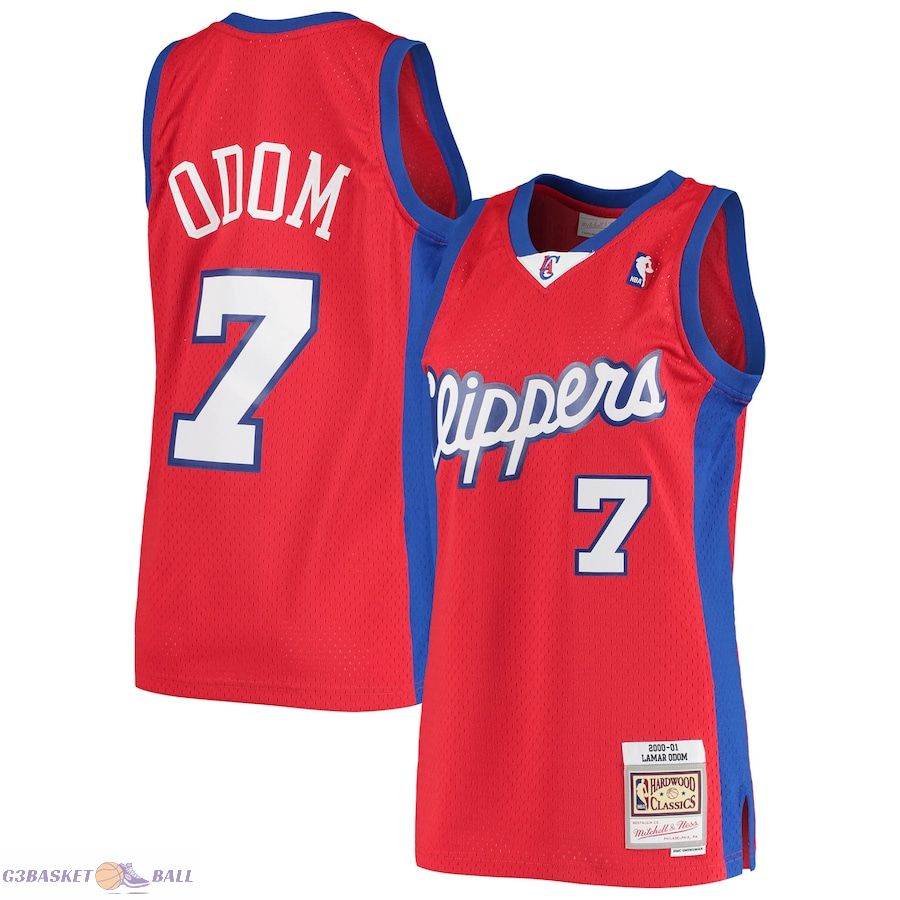 Men's LA Clippers Lamar Odom Mitchell & Ness Red 2000/01 Hardwood Classics Swingman Jersey