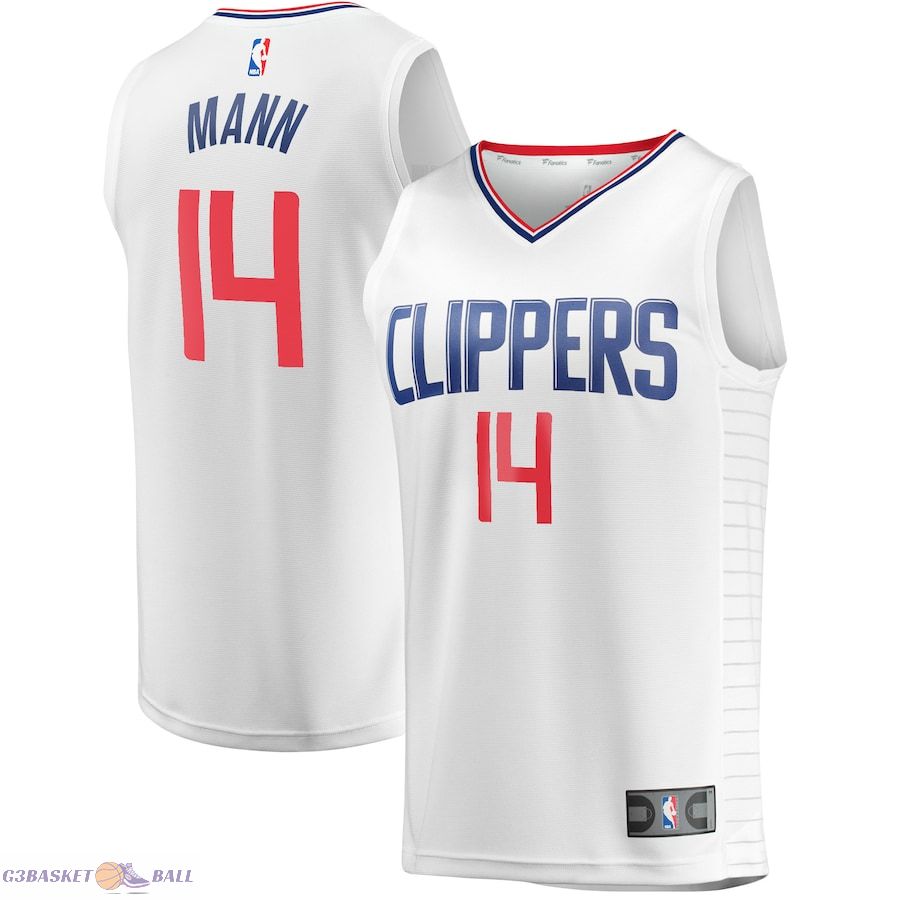 Men's LA Clippers Terance Mann Fanatics White Fast Break Player Jersey - Association Edition