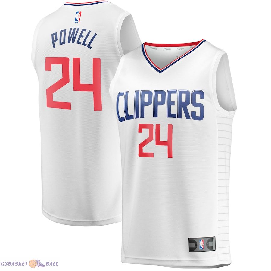 Men's LA Clippers Norman Powell Fanatics White Fast Break Player Jersey - Association Edition