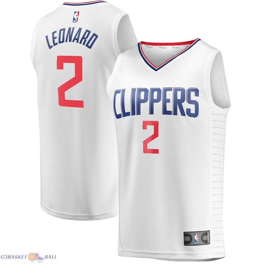 Men's LA Clippers Kawhi Leonard Fanatics White Fast Break Player Jersey - Association Edition