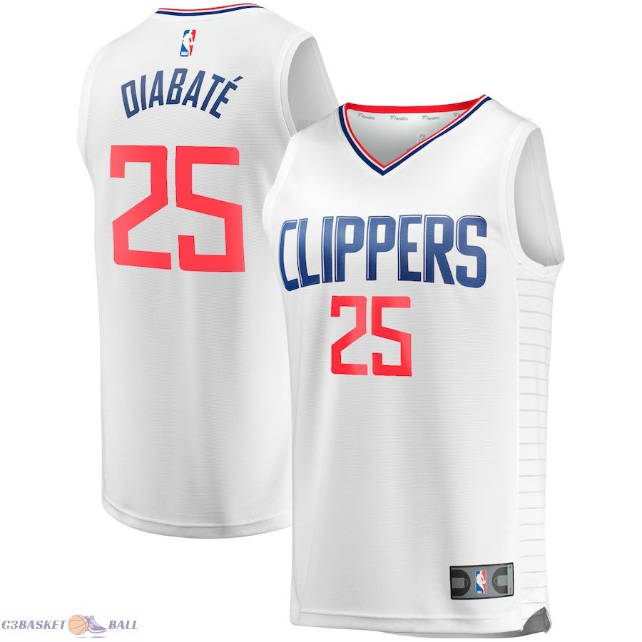 Men's LA Clippers Moussa Diabaté Fanatics White Fast Break Player Jersey - Association Edition