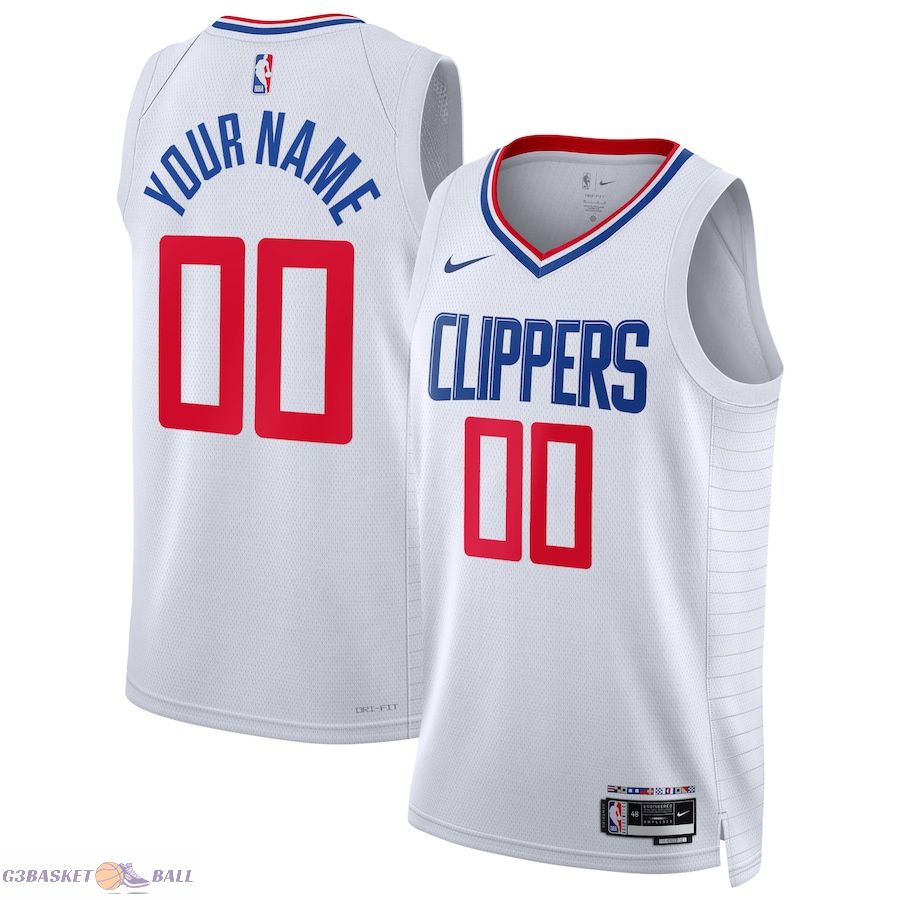 Unisex LA Clippers White Swingman Custom Jersey - Association Edition