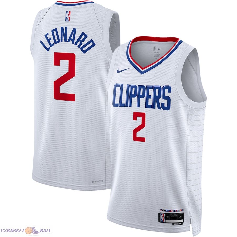 Unisex LA Clippers Kawhi Leonard White Swingman Jersey - Association Edition