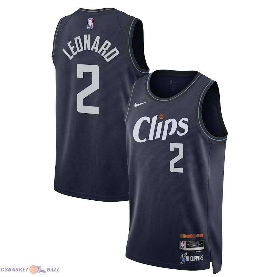 Unisex LA Clippers Kawhi Leonard Navy 2023/24 Swingman Jersey - City Edition