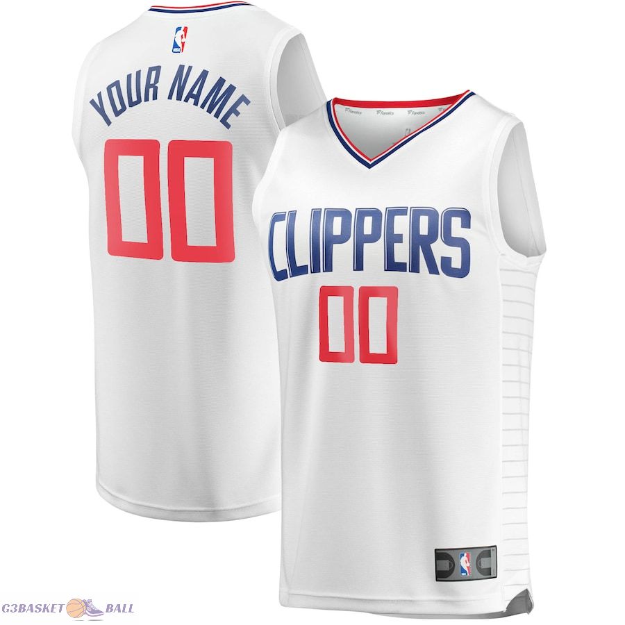 Youth LA Clippers Fanatics White Fast Break Custom Replica Jersey - Association Edition