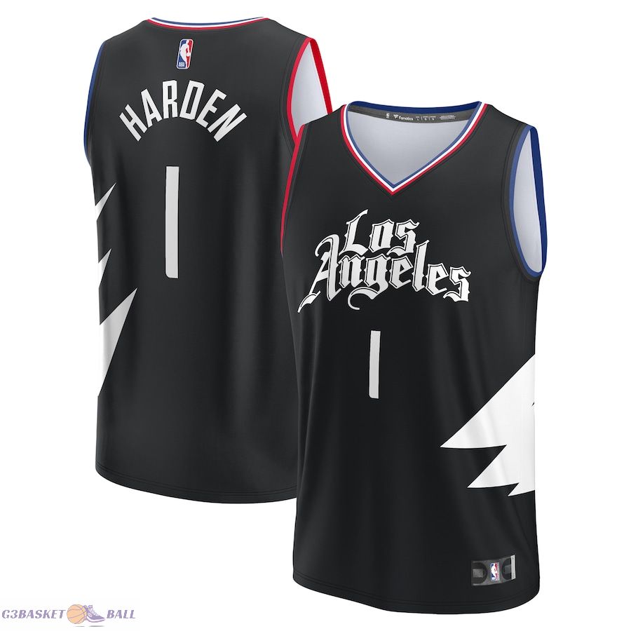 Youth LA Clippers James Harden Fanatics Black Fast Break Player Jersey - Statement Edition