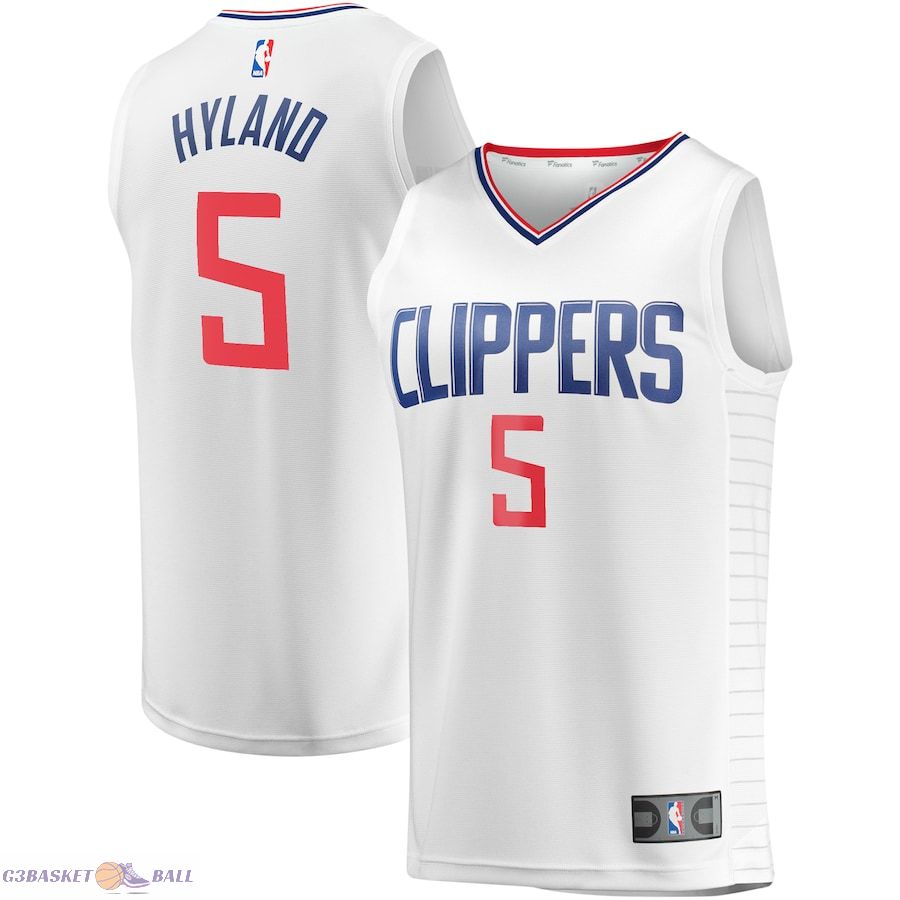 Youth LA Clippers Bones Hyland Fanatics White Fast Break Player Jersey - Association Edition