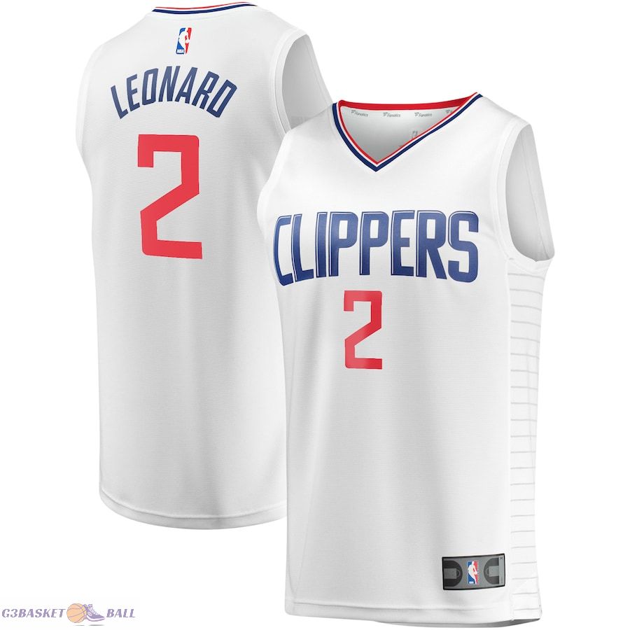 Youth LA Clippers Kawhi Leonard Fanatics White Fast Break Player Jersey - Association Edition