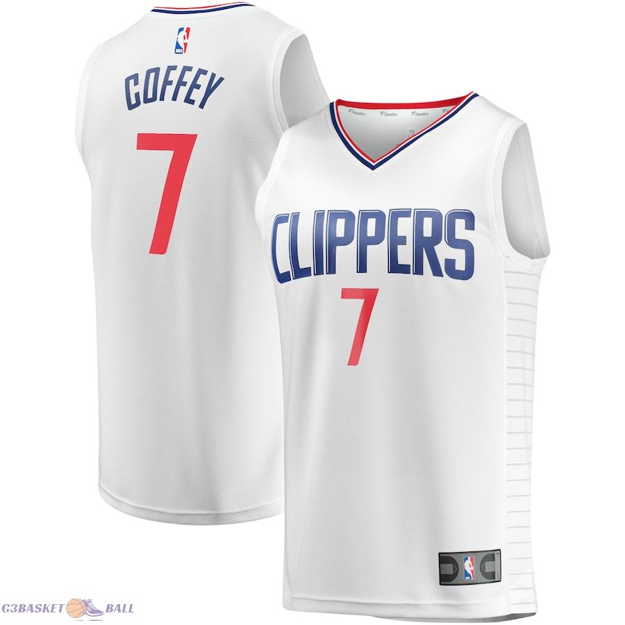 Youth LA Clippers Amir Coffey Fanatics White Fast Break Player Jersey - Association Edition