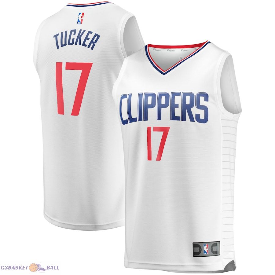 Youth LA Clippers PJ Tucker Fanatics White Fast Break Player Jersey - Association Edition