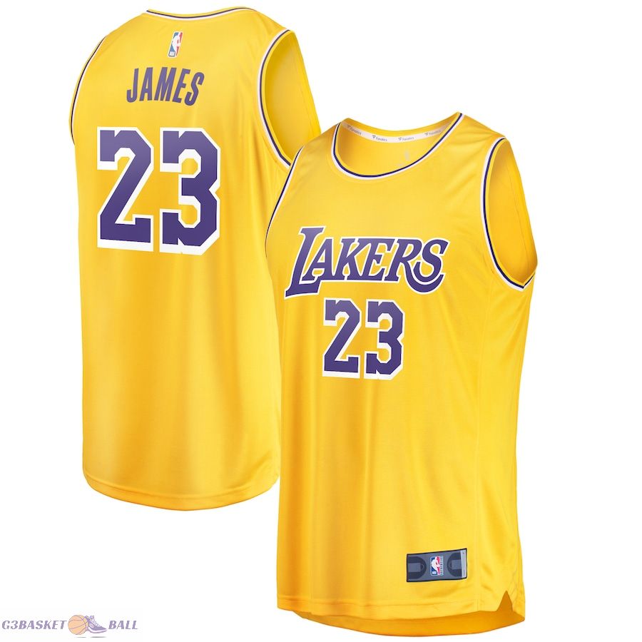 Men's Los Angeles Lakers LeBron James Fanatics Gold Fast Break Replica Player Jersey - Icon Edition