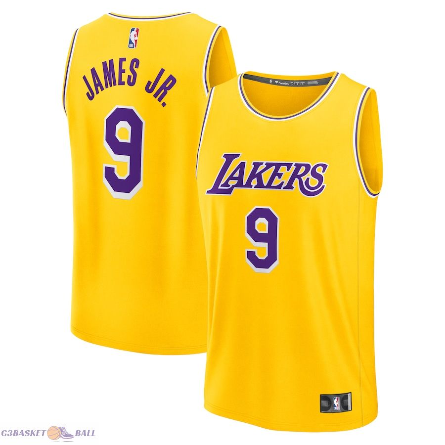 Men's Los Angeles Lakers Bronny James Fanatics Gold 2024 NBA Draft Fast Break Player Jersey - Icon Edition