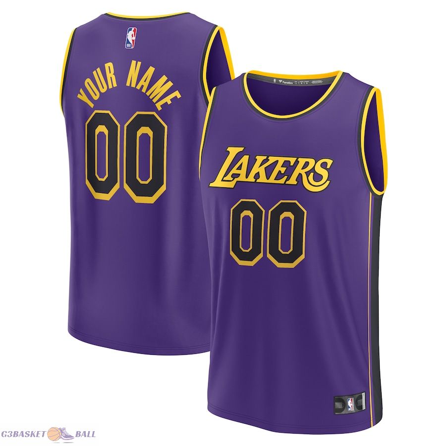 Men's Los Angeles Lakers Fanatics Purple 2022/23 Fast Break Custom Replica Jersey - Statement Edition