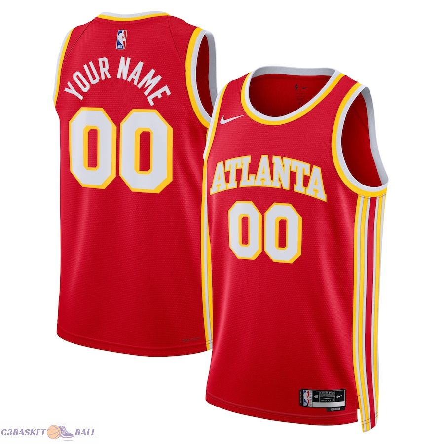 Unisex Atlanta Hawks Red Swingman Custom Jersey - Icon Edition