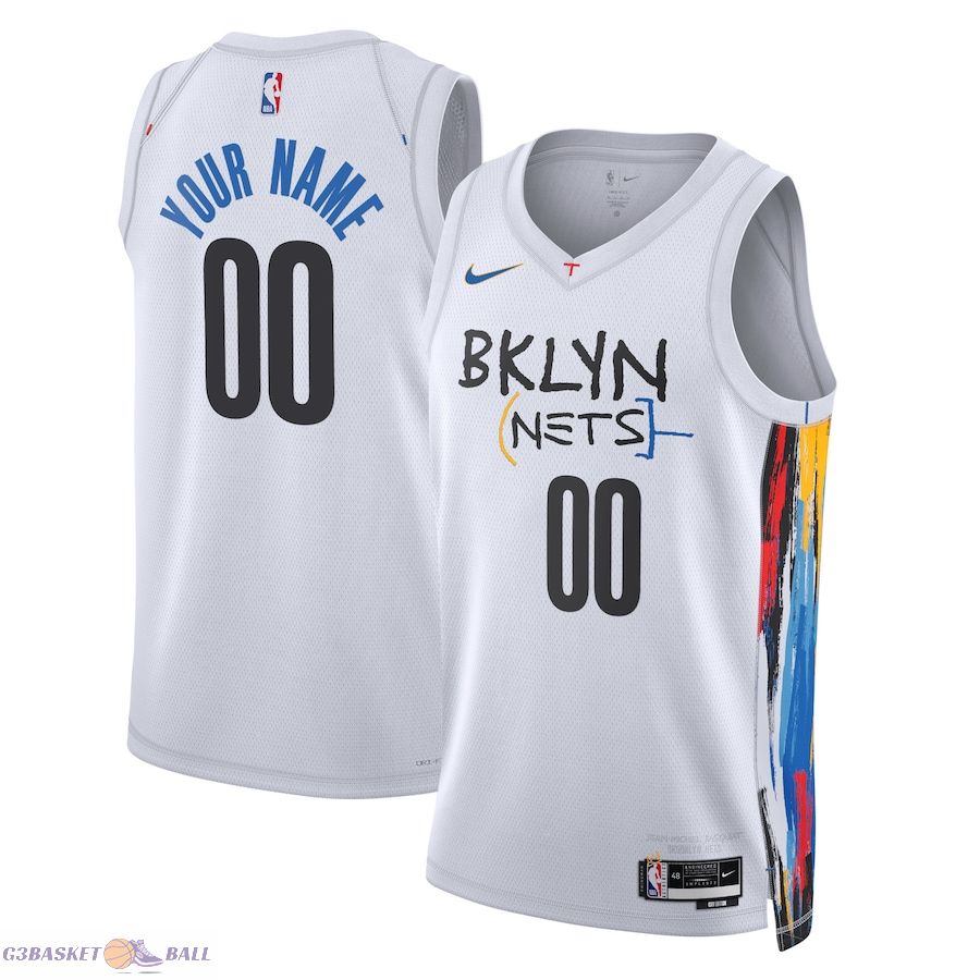 Unisex Brooklyn Nets White 2022/23 Swingman Custom Jersey - City Edition