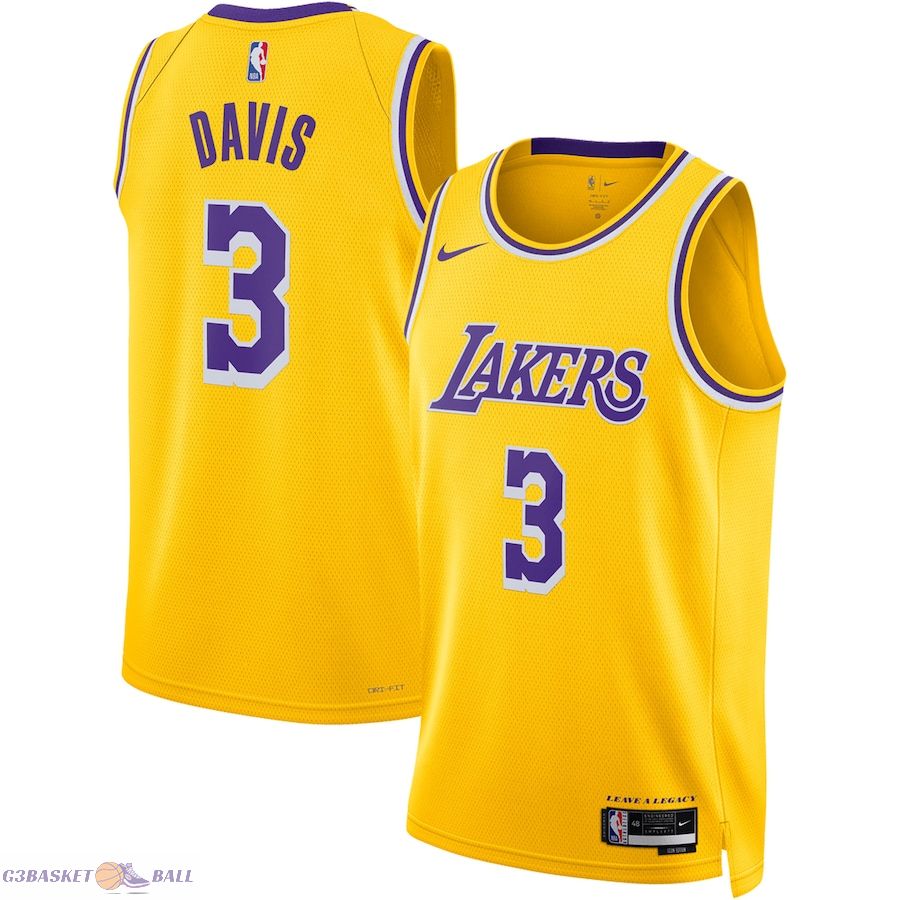 Unisex Los Angeles Lakers Anthony Davis Gold Swingman Jersey - Icon Edition