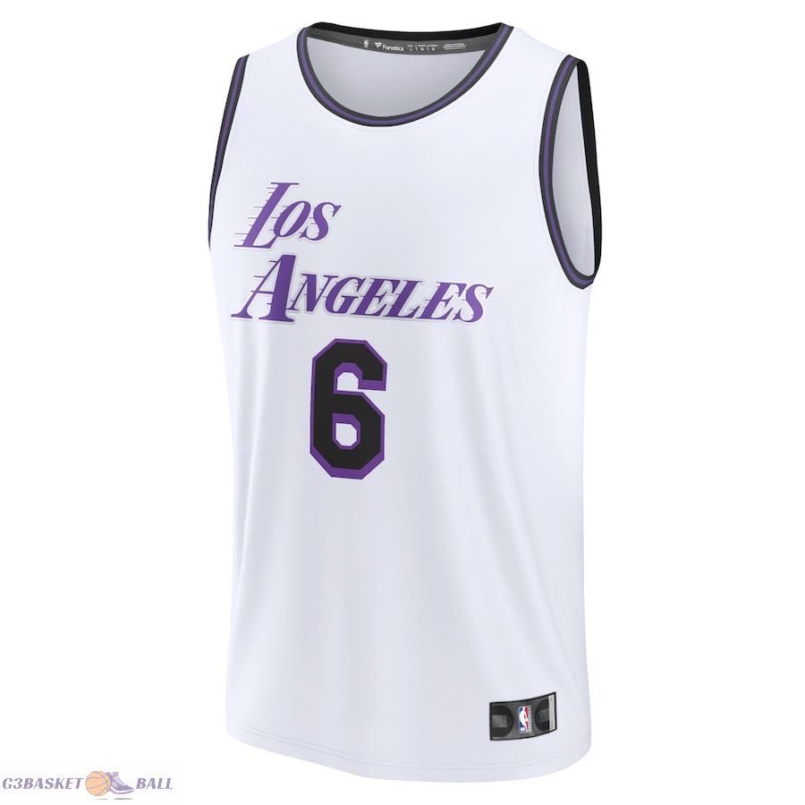 Men's Los Angeles Lakers LeBron James Fanatics White Fastbreak Jersey - City Edition