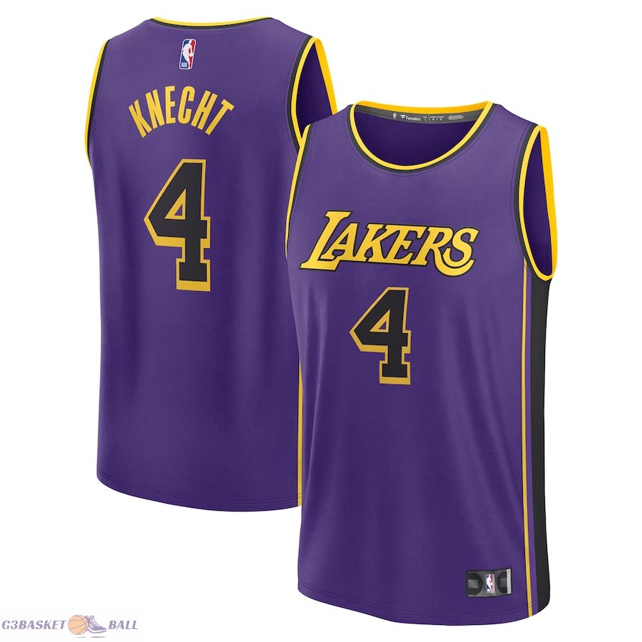 Men's Los Angeles Lakers Dalton Knecht Fanatics Purple Fast Break Replica Player Jersey - Statement Edition