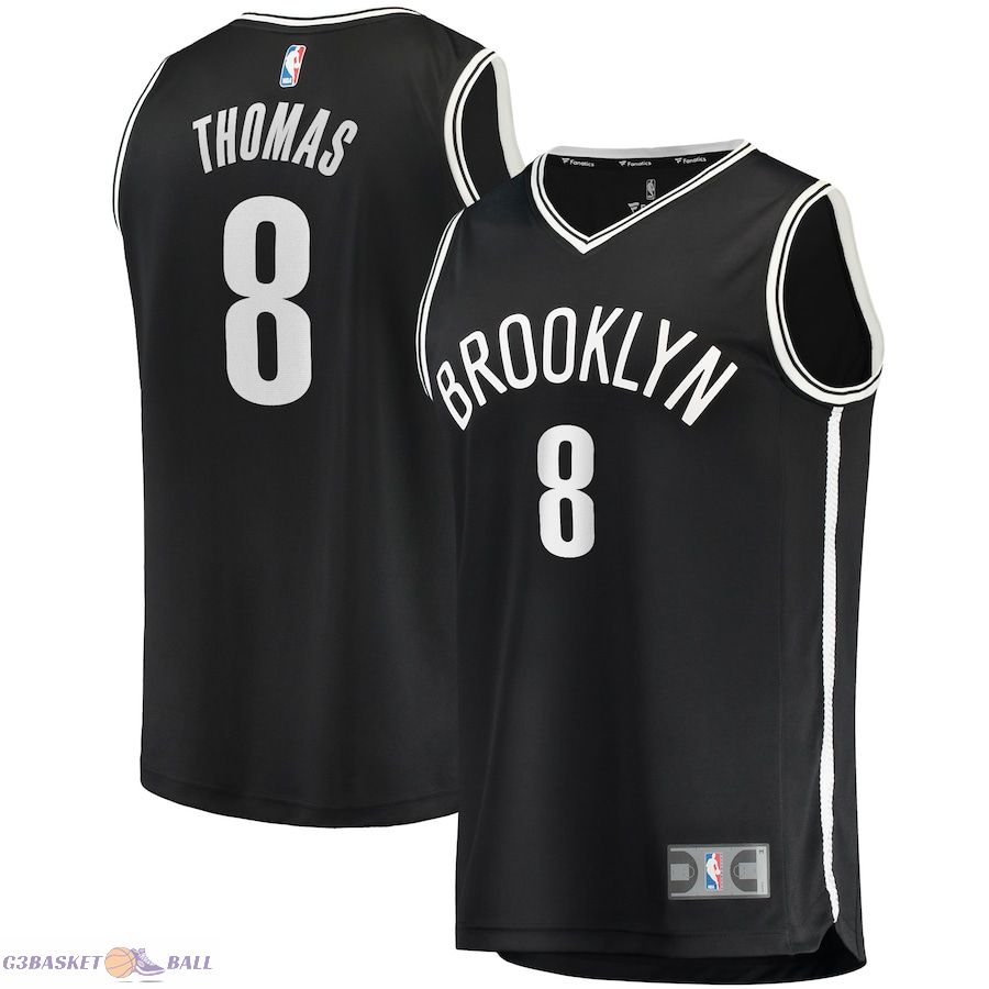 Men's Brooklyn Nets Cam Thomas Fanatics Black 2021 NBA Draft First Round Pick Fast Break Replica Jersey - Icon Edition