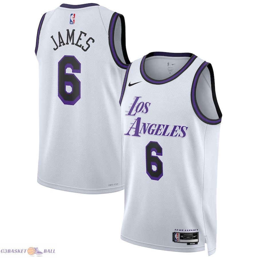 Unisex Los Angeles Lakers LeBron James White 2022/23 Swingman Jersey - City Edition