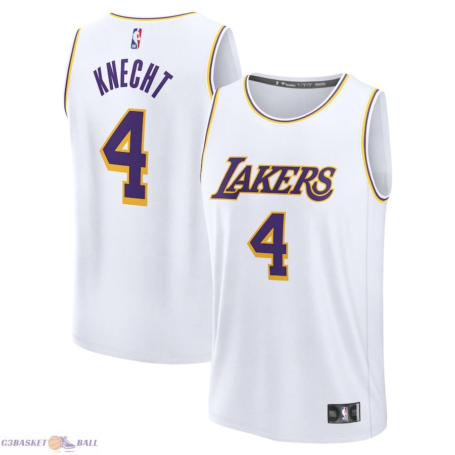 Men's Los Angeles Lakers Dalton Knecht Fanatics White Fast Break Replica Player Jersey - Association Edition