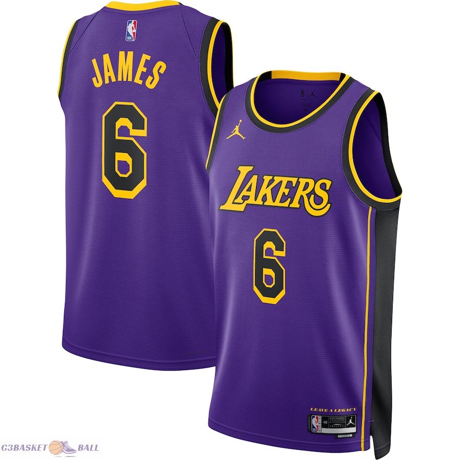 Unisex Los Angeles Lakers LeBron James Jordan Brand Purple Swingman Jersey - Statement Edition