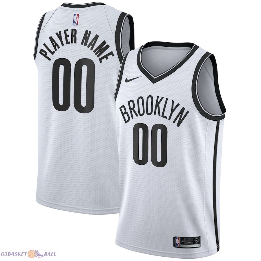 Men's Brooklyn Nets White 2020/21 Swingman Custom Jersey - Association Edition