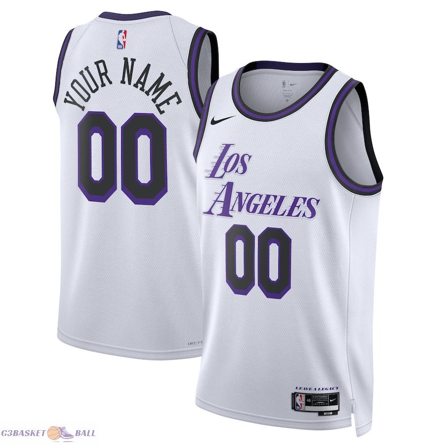 Unisex Los Angeles Lakers White 2022/23 Swingman Custom Jersey - City Edition