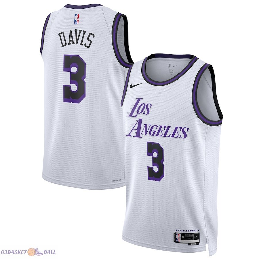 Unisex Los Angeles Lakers Anthony Davis White 2022/23 Swingman Jersey - City Edition