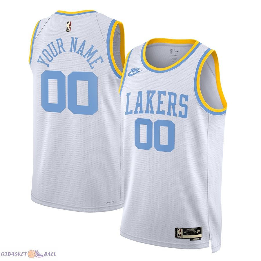 Unisex Los Angeles Lakers White 2022/23 Custom Swingman Jersey - Classic Edition